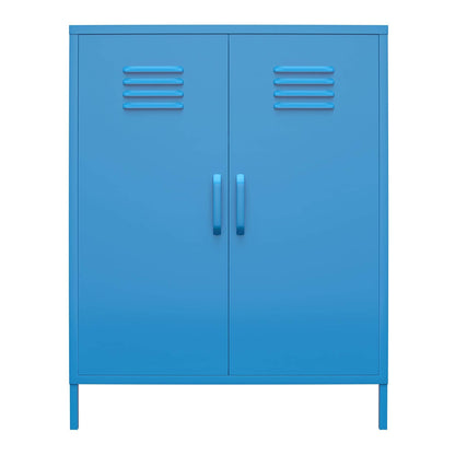 DHP Furniture Cache 2 Door Metal Locker Storage Cabinet Blue