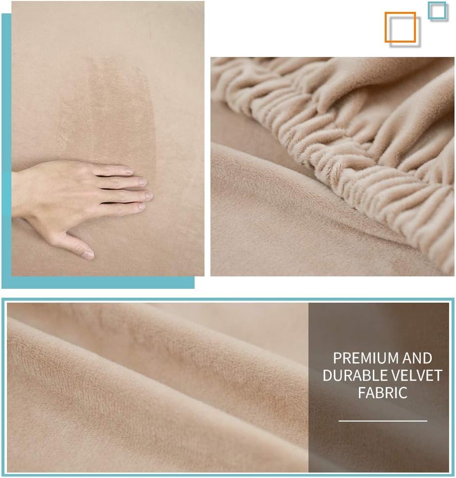 DUJUIKE Headboard Slipcover for Queen Bed, Stretch Bed Headboard Cover, Dustproof Protector Cover for Linen Tufted Upholstered
