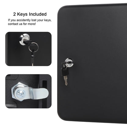 Parrency Security Metal Key Box with 48 Hooks, Large Adjustable Wall Mount Key Lock Cabinet, 11 4/5" x 9 1/5" x 3" (Key Tags Included)