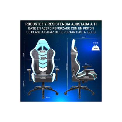 Newskill Kaidan Professional Reinforced Gaming Chair with Metal Frame (Back with 180 Degree Tilt Mechanism, 3D Armrests) - Blue