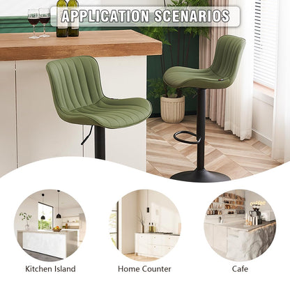 Kidol&Shellder Bar Stools Set of 2 Modern Breakfast Bar Stools, Green