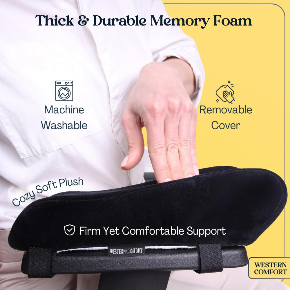 WESTERN COMFORT Thick Office Chair Arm Pads - Office Chair Arm Covers - Armrest Pillow (Ergonomic)
