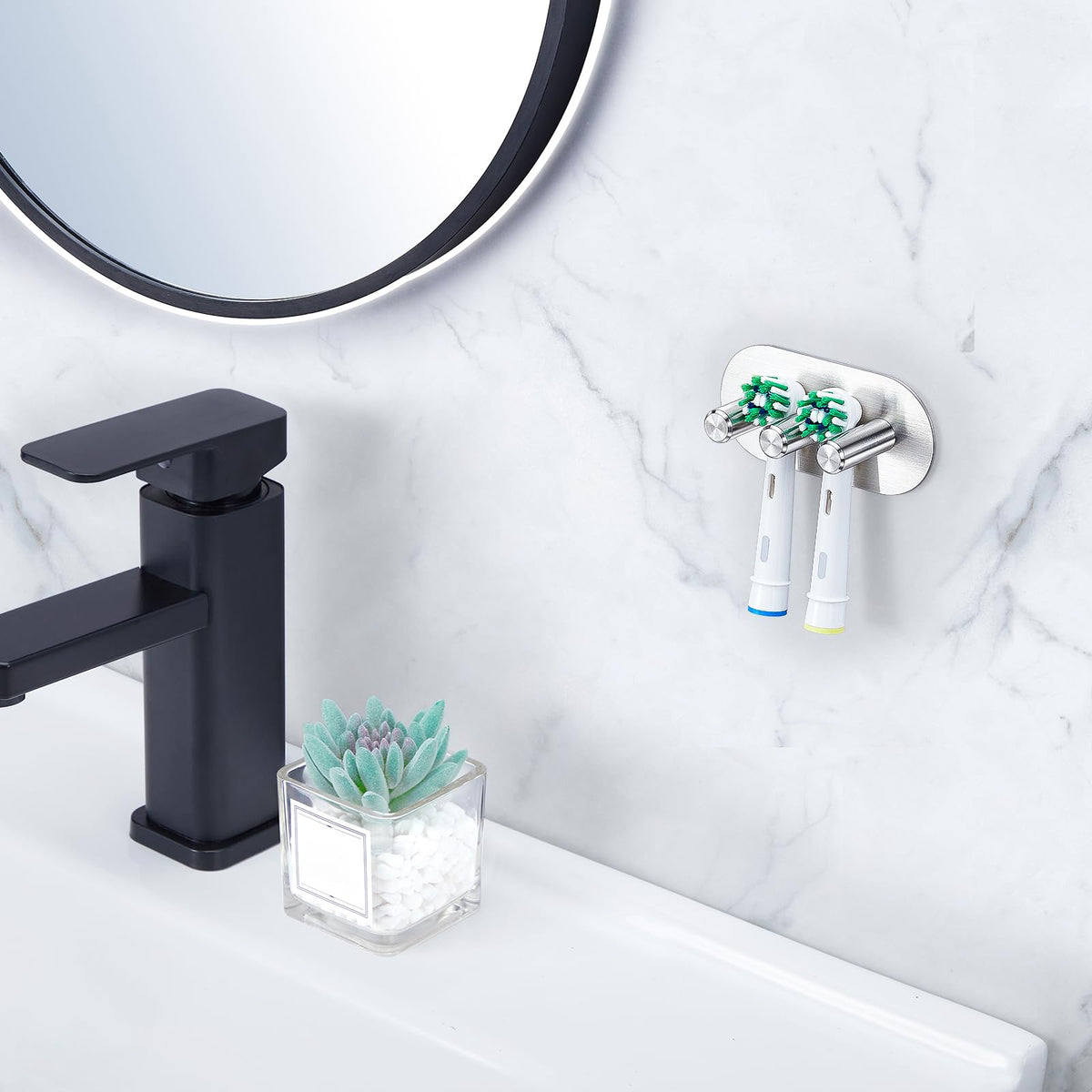 YAYINLI Toothbrush Holder, Electric Toothbrush Holder Wall Mounted, Anti-Rust Metal Toothbrush Head Holders for Bathroom