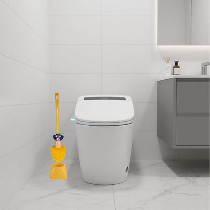 1 Toilet Brush and 1 Base, Novelty Toilet Brush Set with Base, Funny Bathroom Cleaning Tool, Unique Home Decor for Creative Spaces