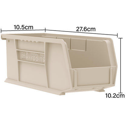 Akro-Mils 30220 AkroBins Plastic Storage Bins, Space-Saving Stackable Bins for Garage, Pantry, Craft Organization, 18.7 cm x 10.5 cm x 7.6 cm, Black