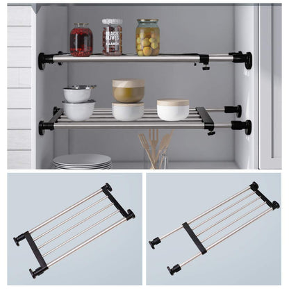 BAOYOUNI Expandable Closet Shelf Tension Rod Adjustable Storage Rack