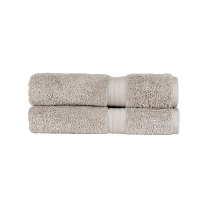 Christy Renaissance 2 Bath Towels Set | Dove Grey | 100% Egyptian Cotton Pile | Luxuriously Soft and Super Absorbent | 675 GSM