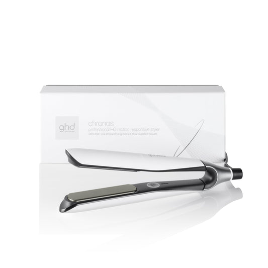 ghd Chronos Professional Styler, White - Our Best Hair Straightener, One Stroke High-Definition Results That Last 24hrs, 3X More Breakage Protection,
