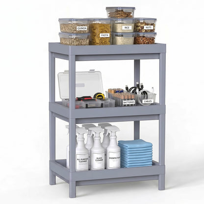 Sweetmirth 3 Tier Storage Trolley,Shelf Unit,Suitable for kitchens,bathrooms, garages,bedrooms,offices(3 Tier:61 * 40 * 27cm)