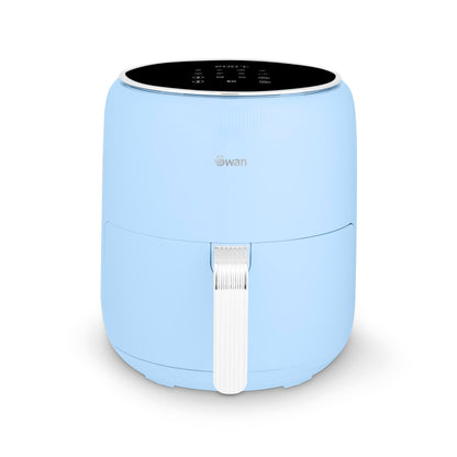 Swan SD10513BLU Retro Digital Air Fryer with Swan Cyclone Technology, 8 Pre-Set Cooking Options, Adjustable Temperature, 4.5L 1500W, Blue