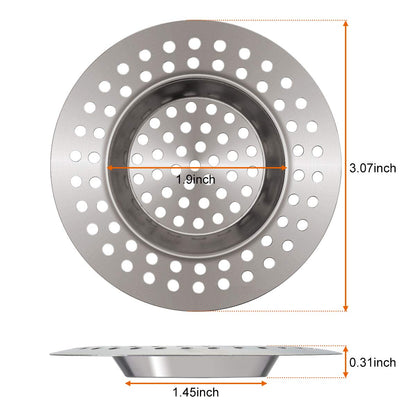 Macco 3 Pack Sink Strainer in Kitchens and Bathrooms Plug 78mm Diameter Hair Catcher for Bathtub Shower（90 holes)