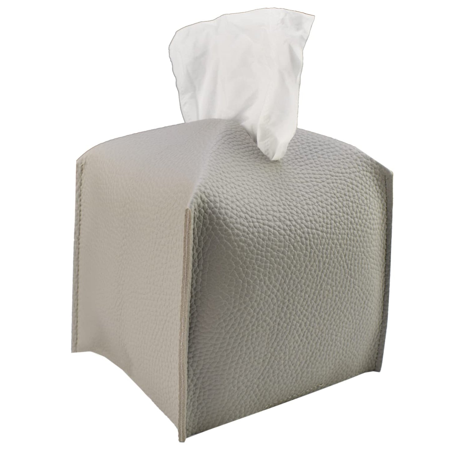 Ulife Mall Tissue Box Cover, Modern PU Leather Square Tissue Box Holder Delicate Decorative Tissues Dispenser Cube Napkin Organizer Holder for
