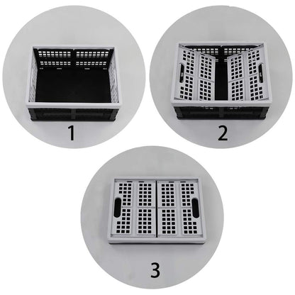 Jandson 16 L Plastic Folding Storage Crate, Black and Gray, 4 Packs