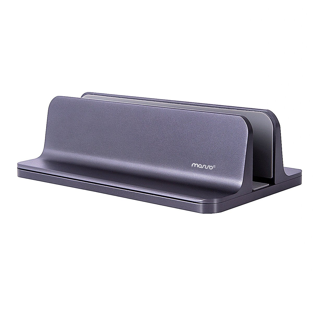 MOSISO Vertical Laptop Stand, Adjustable Aluminum Alloy Holder, Space Gray