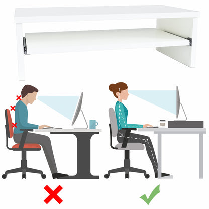 Henor Stand Monitor Riser Wooden Screen with Removable Tray 62 x 32 x 18 cm. Supports 50 kg. White.