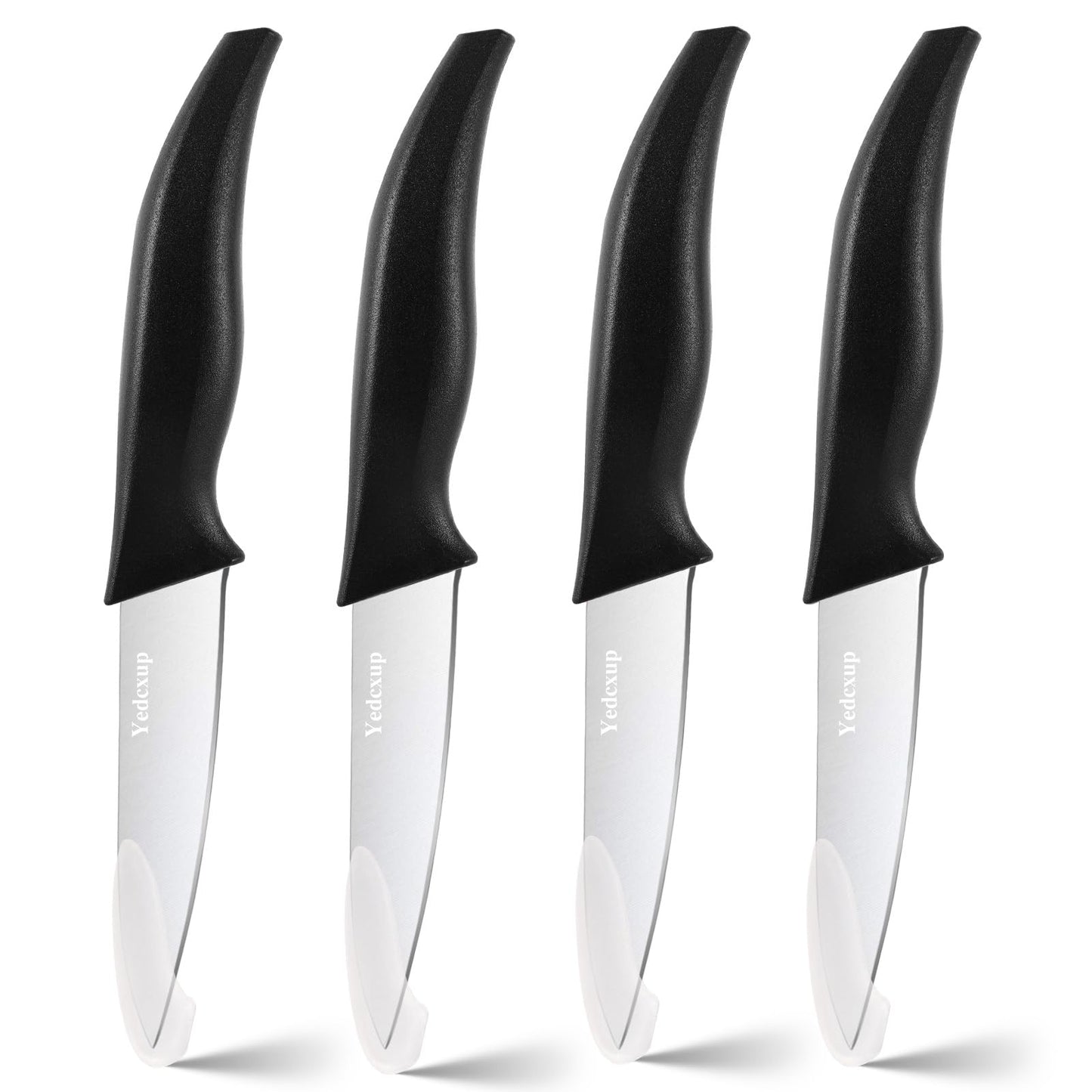 Yedcxup Paring Knife Set 4 - Fruit Vegetable Paring Knives Large Sturdy Handle Stainless Steel Sharp Blades Paring Knife Quick Cutting Small Kitchen