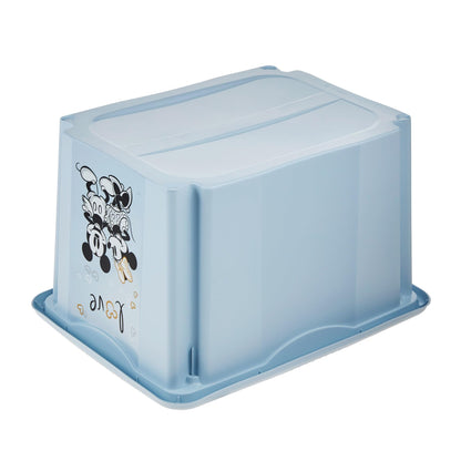 keeeper Karolina 2 x Mickey Storage Box with Lid, Rotating and Stackable, for Children, 30 L + 45 L, Cloudy Blue