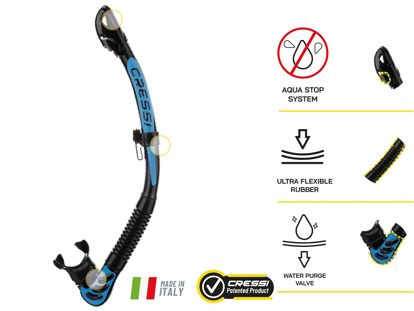 Cressi Unisex's C/Set Big Eyes Evolution+Alpha/UD Snorkeling/Diving Combo, Black/Blue, One Size