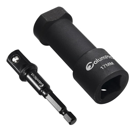 ColumPRO 17mm Unistrut Channel Socket Set, One 17mm 1/2" Drive 42 Cr-Mo Steel Impact Socket with One Adapter for Easy Use