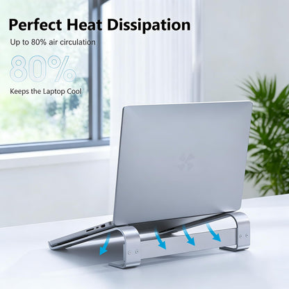 JOOF Aluminum Laptop Stand, Portable Cooling Stand, Ergonomic Laptop Holder for Desk (Non-Slip), Compatible with MacBook Air, Pro, Dell, HP, Lenovo