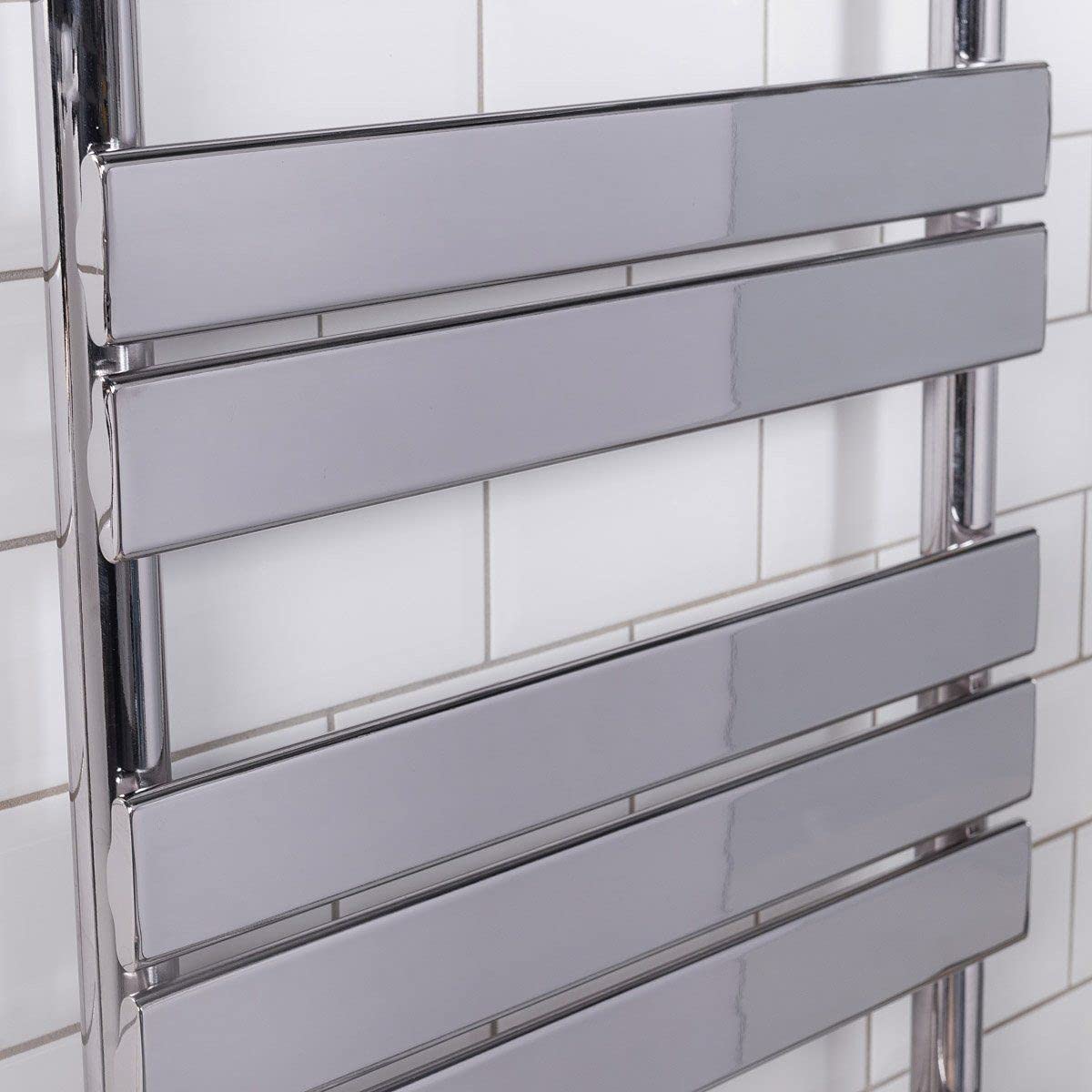 Warmehaus Flat Panel Heated Towel Rail Bathroom Radiator Chrome 1000x600mm