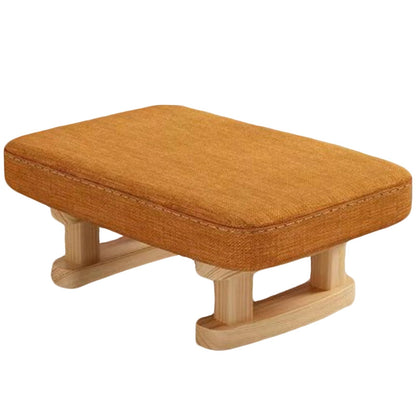 Foot Stool, Pouffe Footstool with Removable Cover, Linen Fabric Small Footstool with Cushion, Footstools for Living Room Entryway Office Bedroom