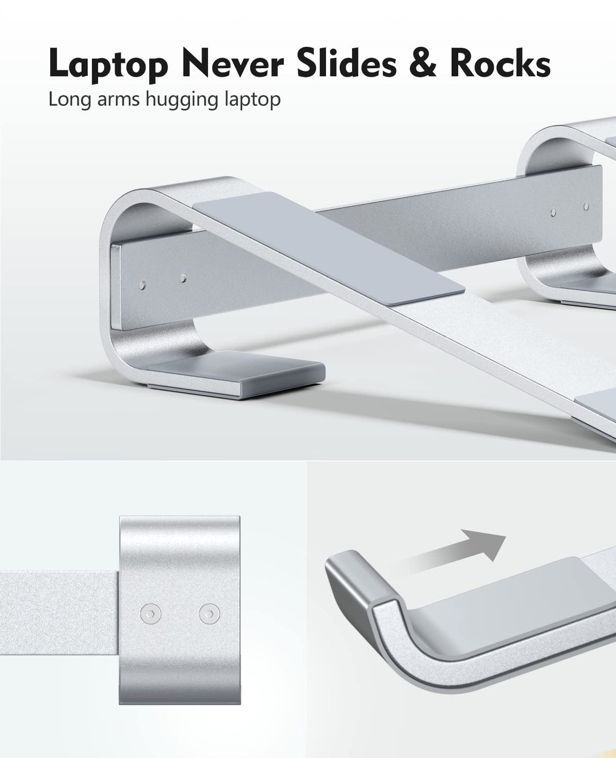 zerkar Laptop Stand for Desk, Computer Stand Riser for Desk,Ventilated Ergonomic Aluminum Notebook Stand Compatible with MacBook Air Pro Dell XPS HP