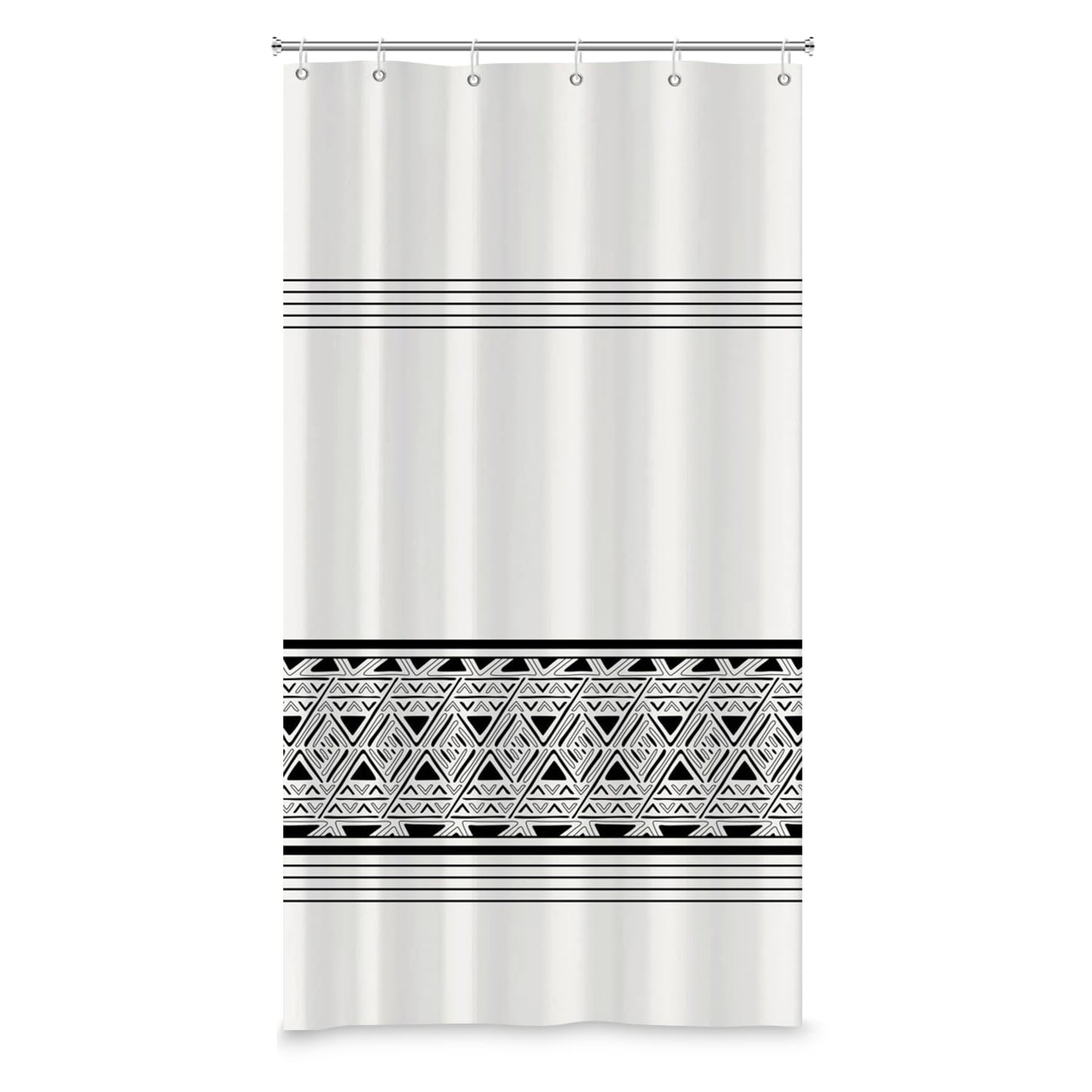 ASDCXZ Stripe Shower Curtain 90x180 cm, Modern Boho Style Rule Black White Geometry Bath Washable Narrow Shower Curtains Polyester Textile Waterproof