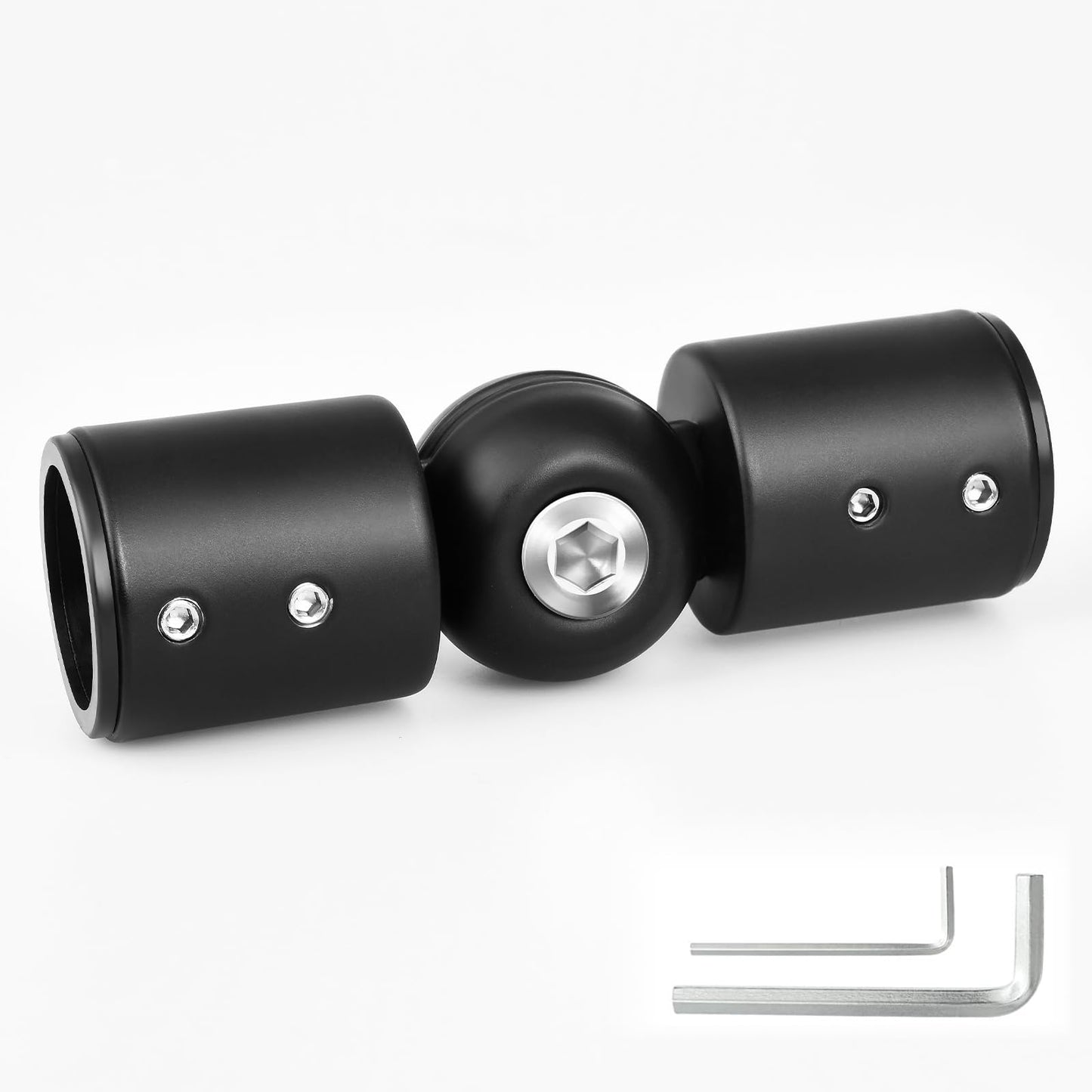 Heavy Duty Bay Window Curtain Pole Elbow Joint Kit, Adjustable Corner Connector for 1? Curtain Rod. Black, 1 Pack