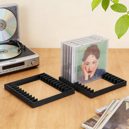 PH PandaHall 2pcs 12 Slots Cassette Tape Storage Organizer Rack Plastic Audio Cassette Tape Holder Black Tapes Organizer Rack for Home Office Studio
