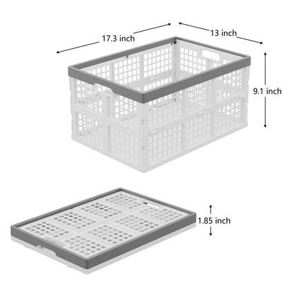 Buyitt 4-Pack 30 L Plastic Collapsible Crates, Stackable Storage Bins