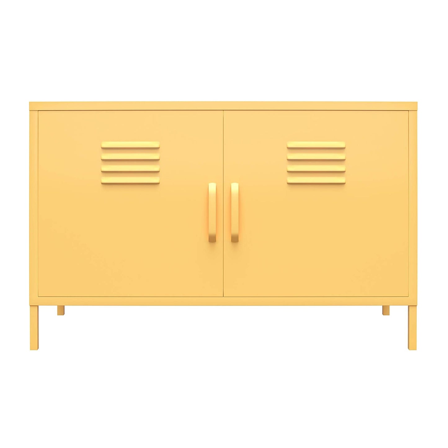DHP Furniture Cache 2 Door Metal Locker Accent Cabinet Yellow