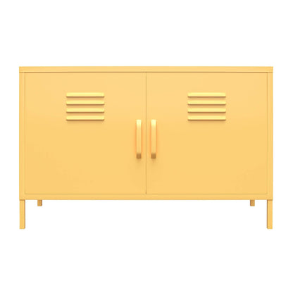 DHP Furniture Cache 2 Door Metal Locker Accent Cabinet Yellow