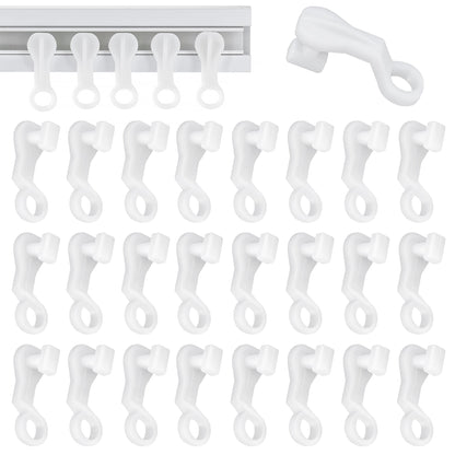 100 Pieces Plastic glider Curtain Hooks for curtains (white,2.7x0.9mm)
