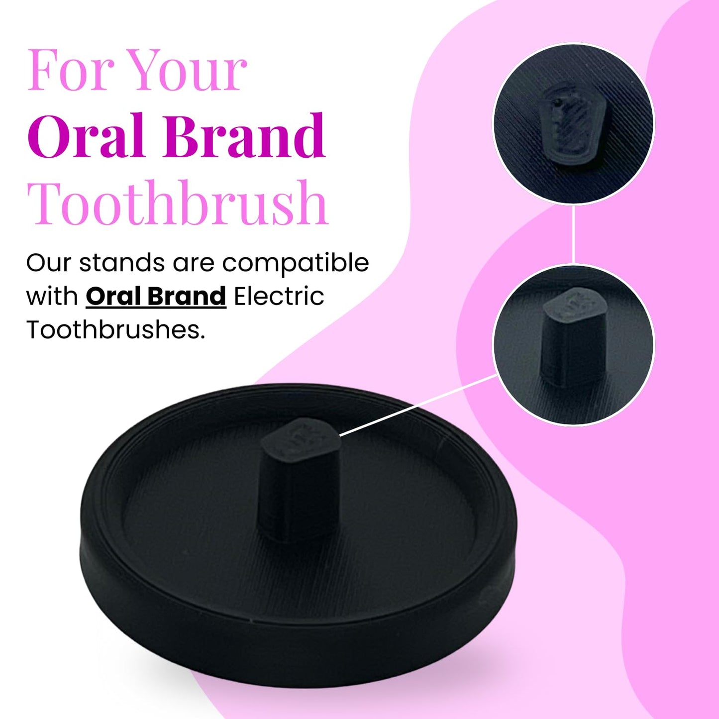 Oral Care Brand Electric Toothbrush Stand & Drip Tray (Black, Triple)