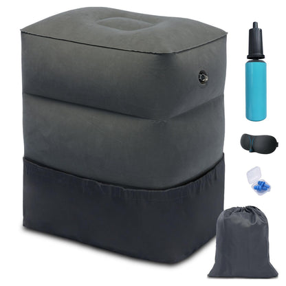 Inflatable Foot Rest Pillow, Airplane Travel Pillow, Multifunctional Adjustable 3 Layers Height Foot Rest