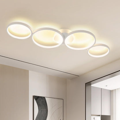 GBLY LED Ceiling Light Modern 4 Bulbs in Ring Look 3000 K Warm White Ceiling Lighting Round 37 W Indoor Living Room Lamp Made of Aluminium for Bedroom