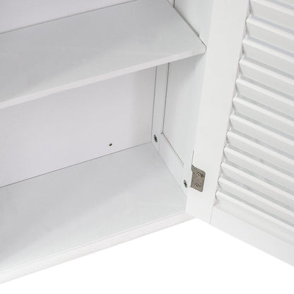 Bath Vida Liano Bathroom Cabinet Single Door Shutter Wall Mounted Storage, White