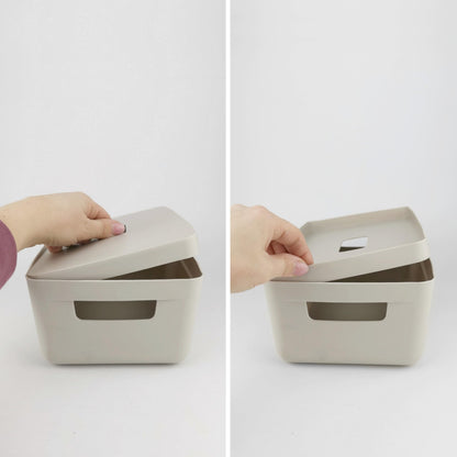 IDEA HOME Plastic Storage Box with Lid - Storage Boxes - Storage Organiser - Really Useful Boxes for Storing Various Items in the Living Room