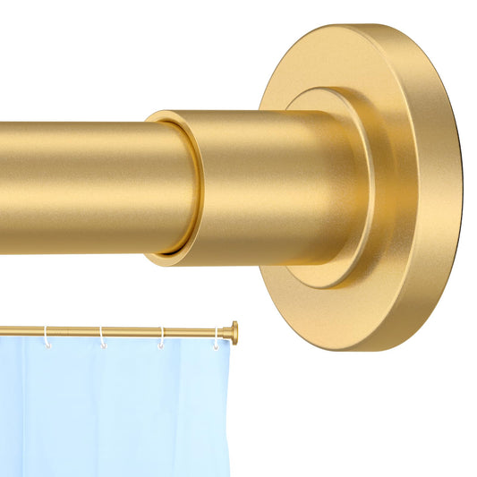 CorkLatta Shower Curtain Rod 31 to 80 Inch,1 Inch Diameter Adjustable Gold Spring tension Stainless Steel Telescoping Rod,Easy Install,No Rust