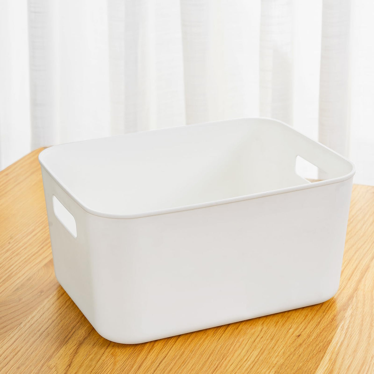 Cetomo 8L*4 Storage Basket, Plastic Open Storage Box, Containers for Shelves, Organizers with Handles for Office, Countertops, Cabinets, PP, BPA Free