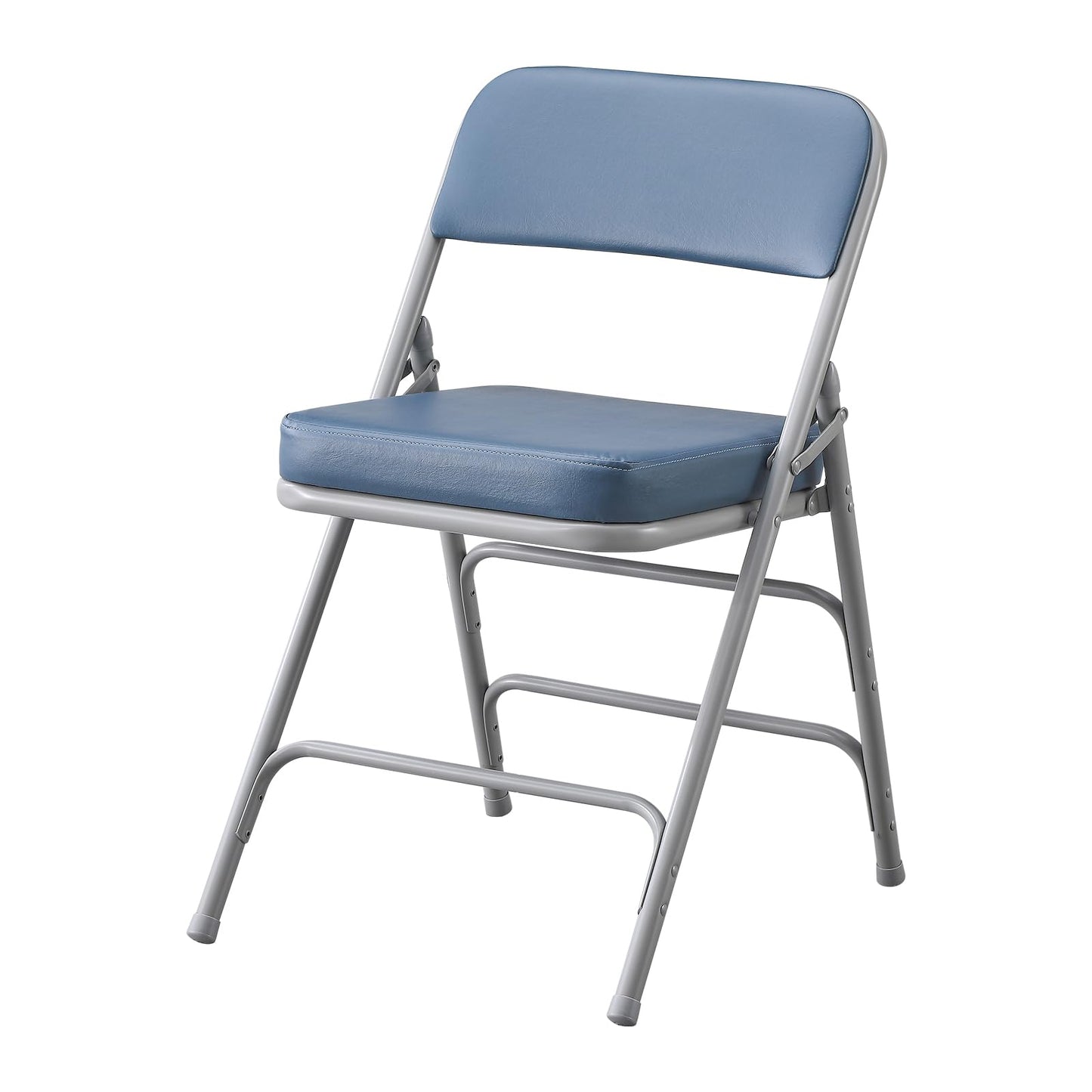 KAIHAOWIN Folding Chairs Ultra Thick Padded Foldable Chair Indoor Comfortable Metal Chairs with Super Soft Cushion -Blue