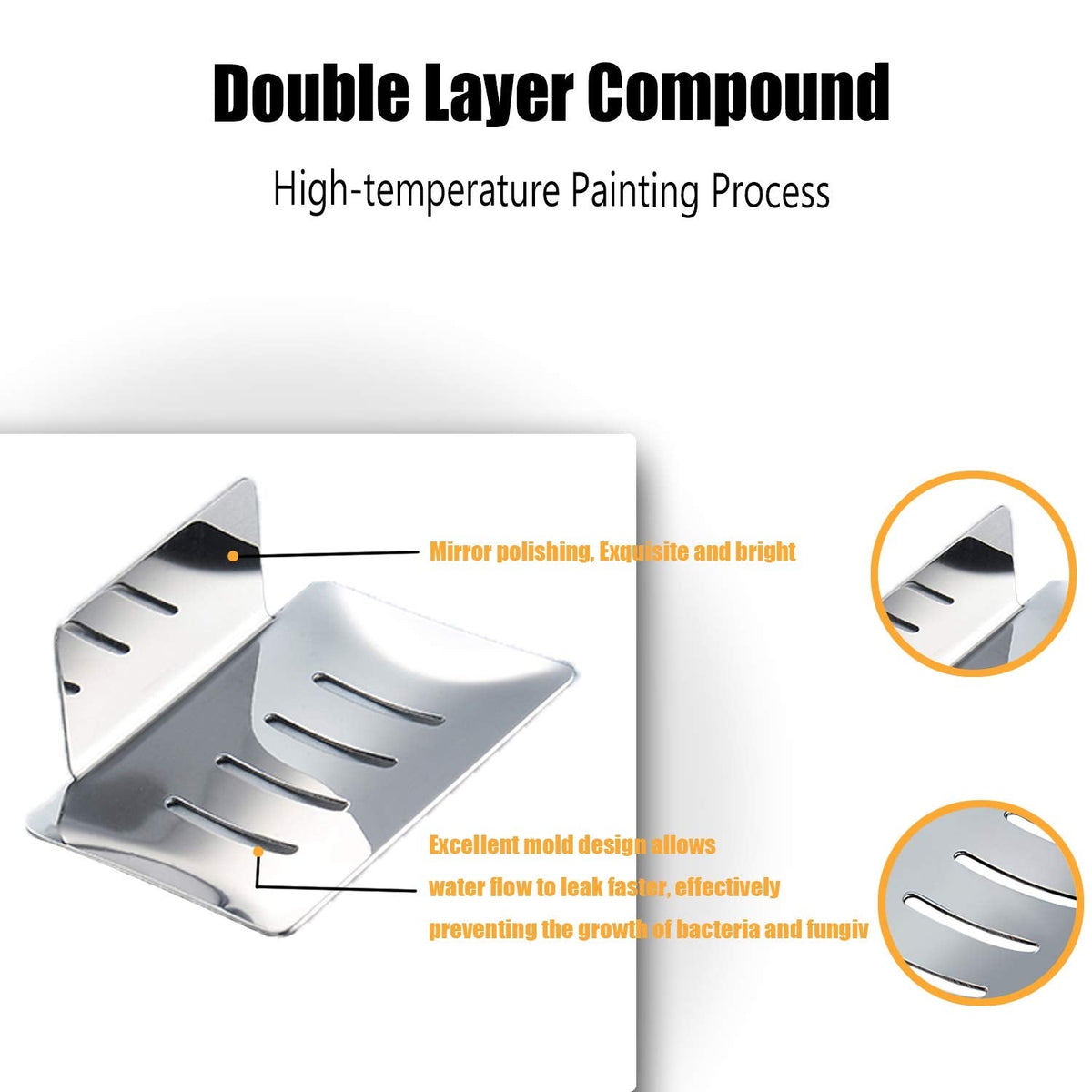 HONZUEN Self-Adhesive Soap Holder, Stainless Steel, Wall Mounted