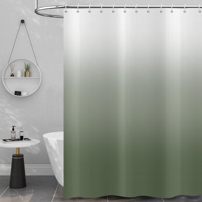 Hnmdmyi Sage Green Shower Curtain 180x200, Green and White Ombre Shower Curtains Elegant Modern Luxury Bathroom Curtains with Hooks Waterproof