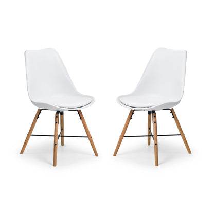 Julian Bowen White/Oak Wood Kari Dining Chairs Set of 2