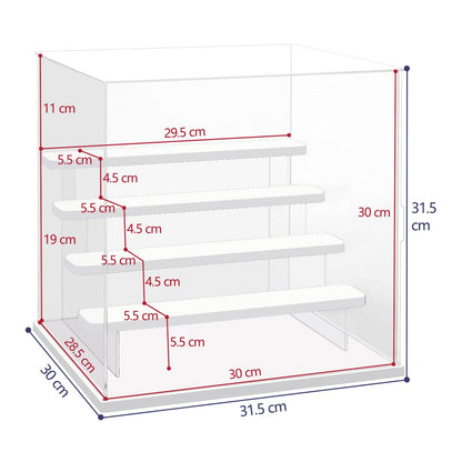Nynelly 5 Tier Clear Acrylic Display Case for Models, Mini Figures, Pop Mart, Labubu, Sonny Angel, Smiski - Assemble Dustproof Display Box with Door