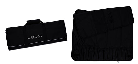 Arcos Knives Roll Bag - Knives Roll Bag to 12 Pieces - 100% Polyester 730 x 510 mm 29"x20" - Black Color (Knives NOT Included)