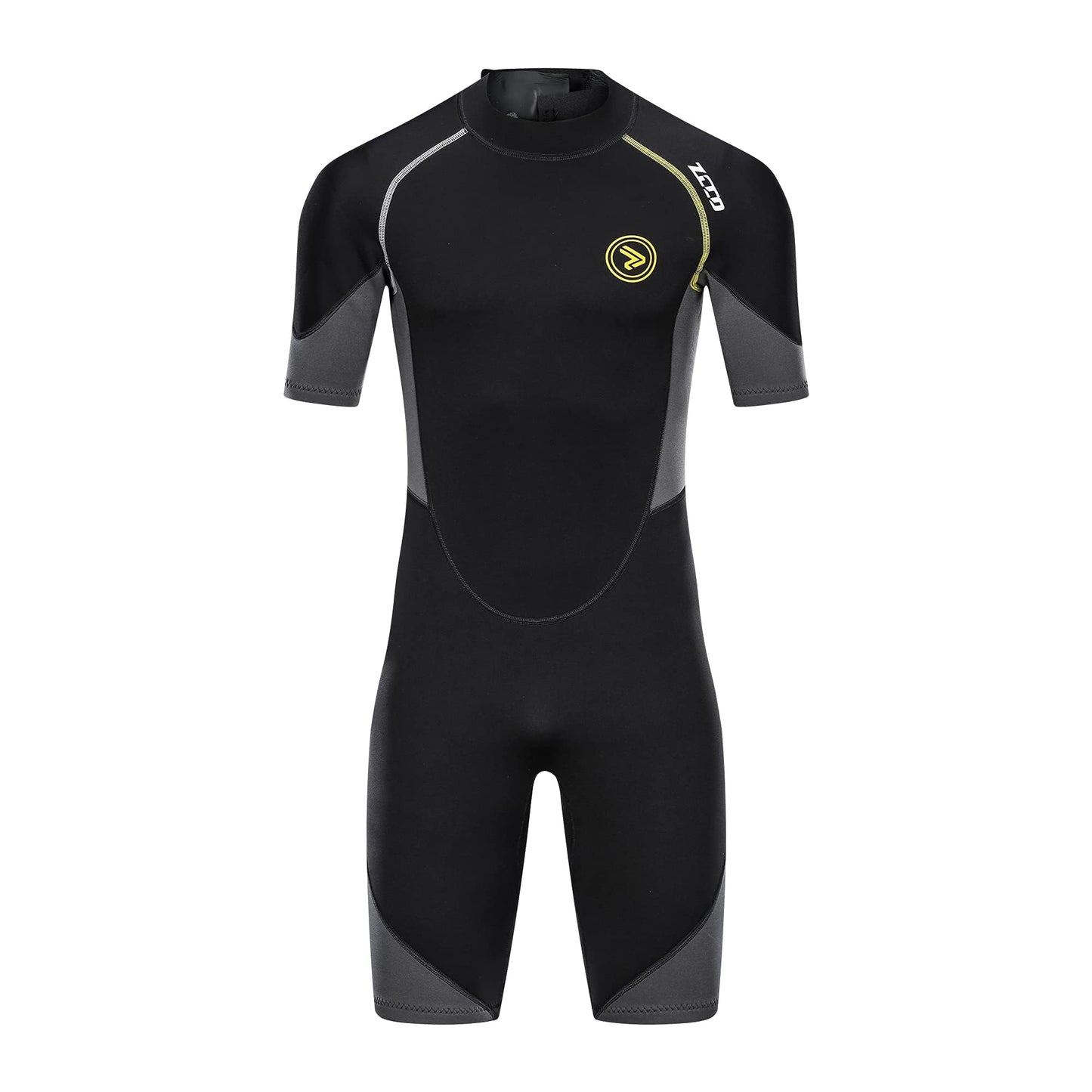 ZCCO Men's Shorty Wetsuits 1.5mm Premium Neoprene Back Zip Short Sleeve for Scuba Diving,Spearfishing,Snorkeling,Surfing,3XL