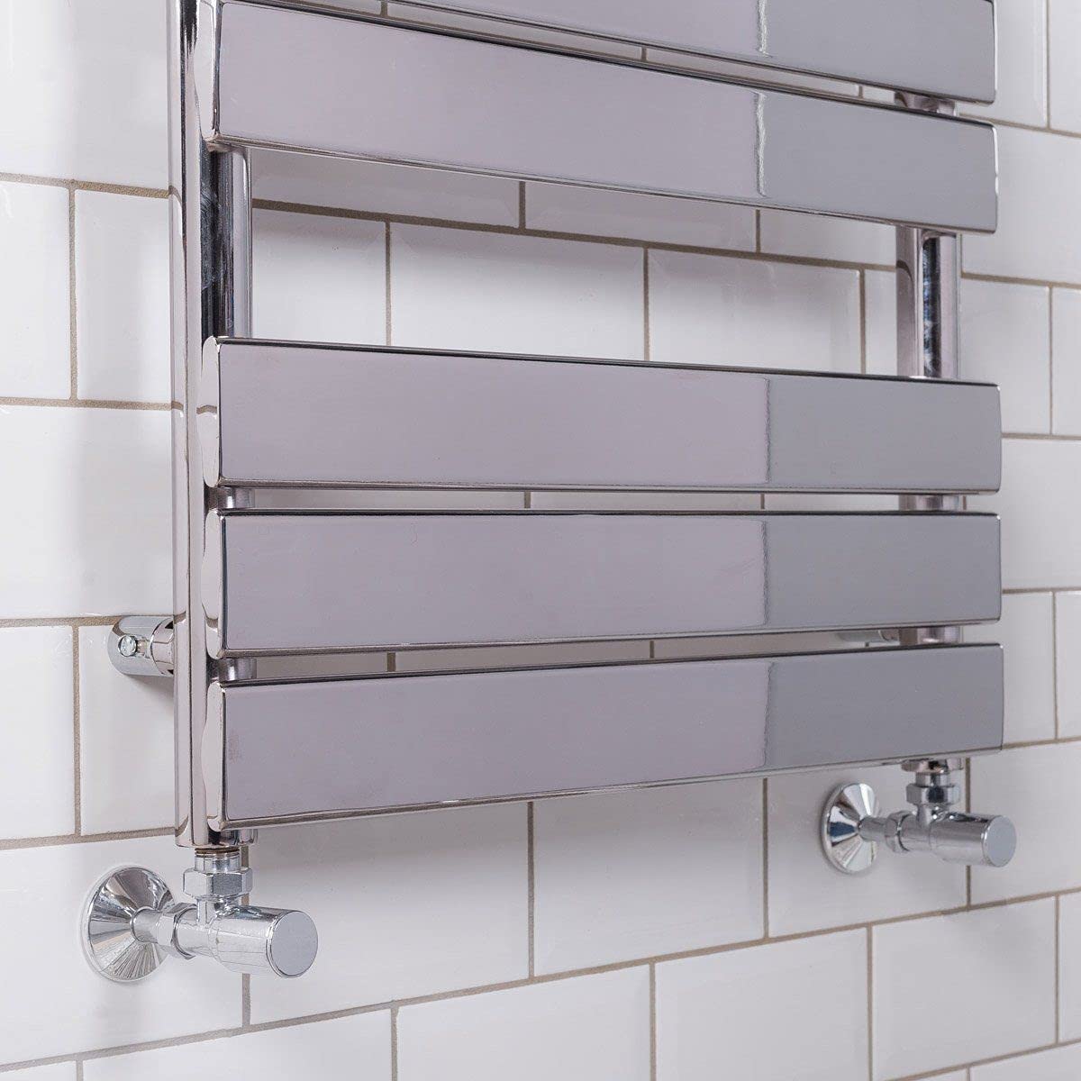 Warmehaus Flat Panel Heated Towel Rail Bathroom Radiator Chrome 1000x600mm