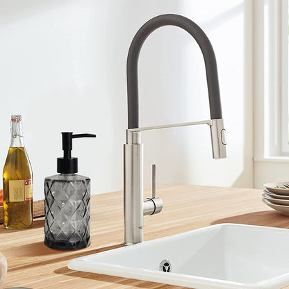Topsky Glass Soap Dispenser with Plastic Pump 330ml Black
